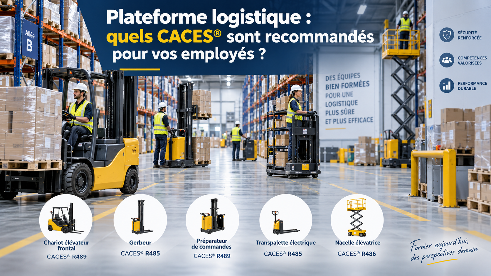 Plateforme logistique : quels CACES® sont recommandés pour vos employés ?